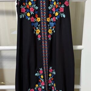 Sundance Black Dress with Colorful Embroidery